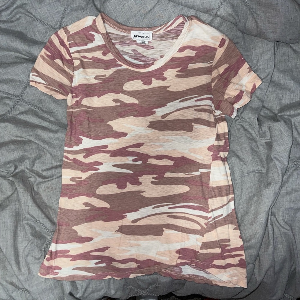 For The Republic pink camo tee
